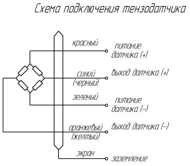 Схема подключения тензодатчика